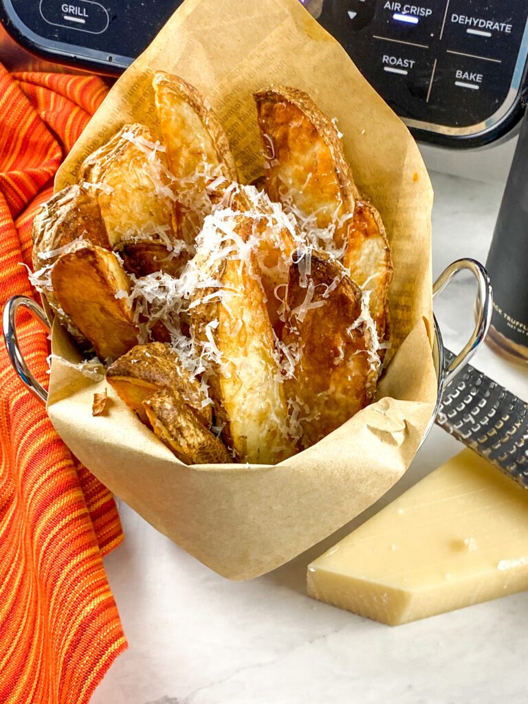 Air Fryer Parmesan truffle potato wedges