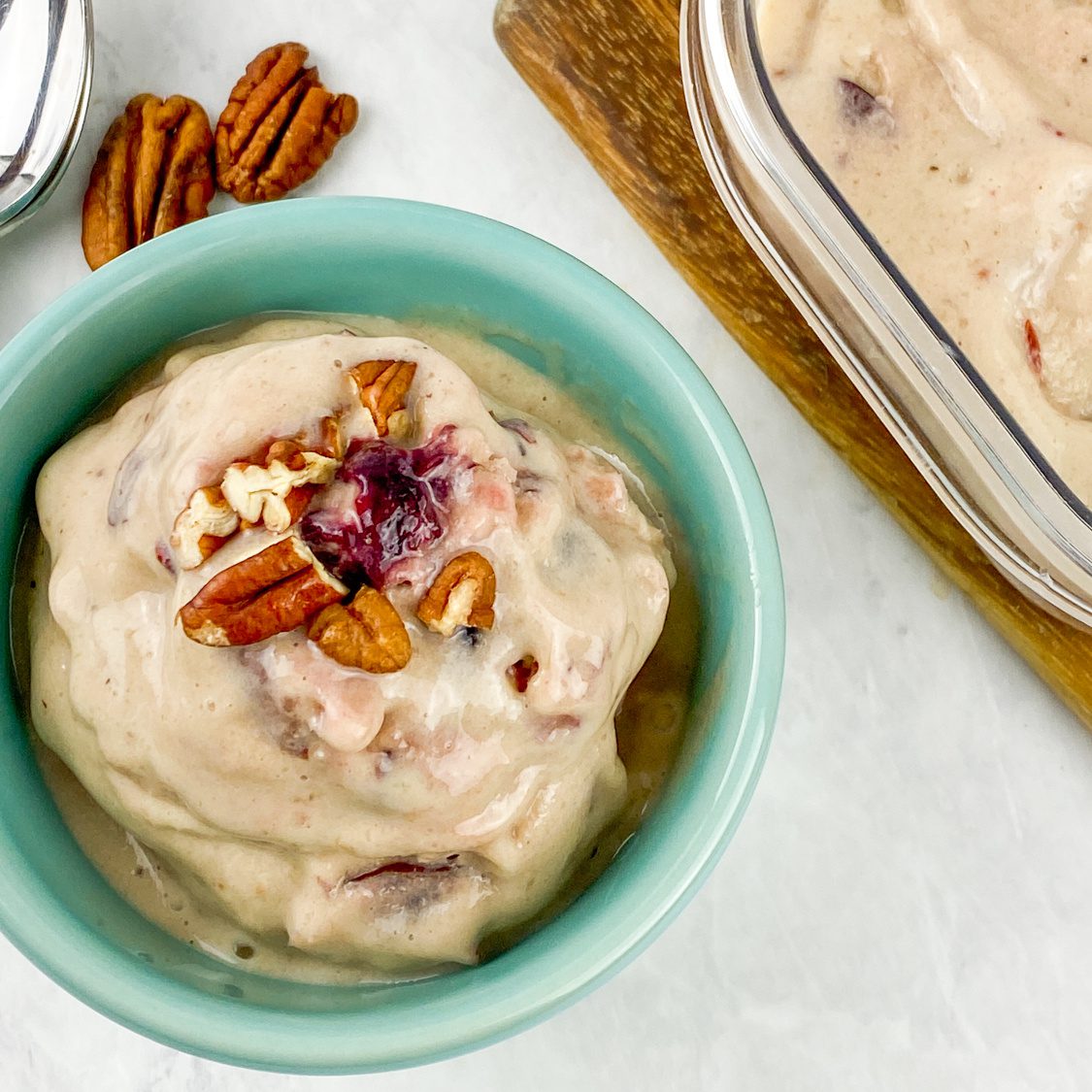 Cherry Pecan no churn ice cream