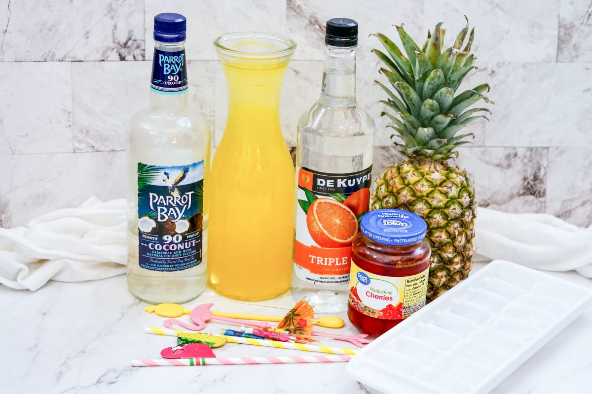 ingredients for a hurricane cocktail