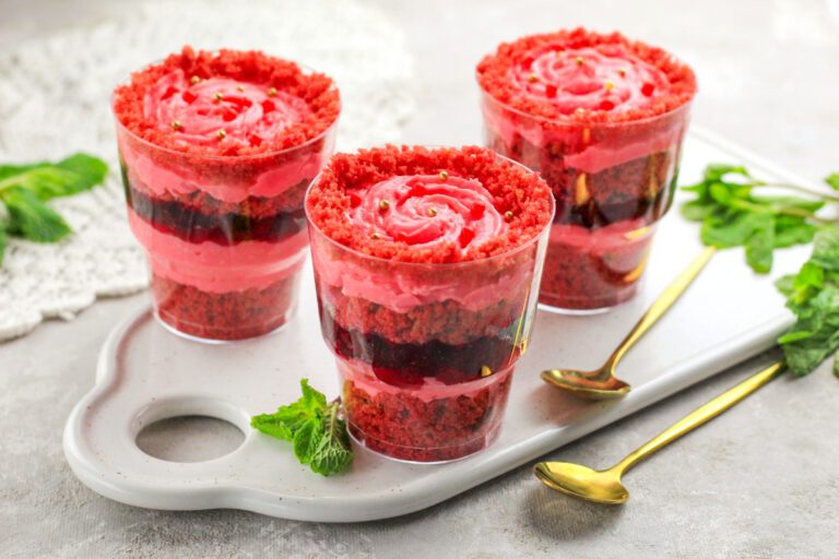 Individual Red Velvet Trifles with Cherry Compote (Make-Ahead Dessert)