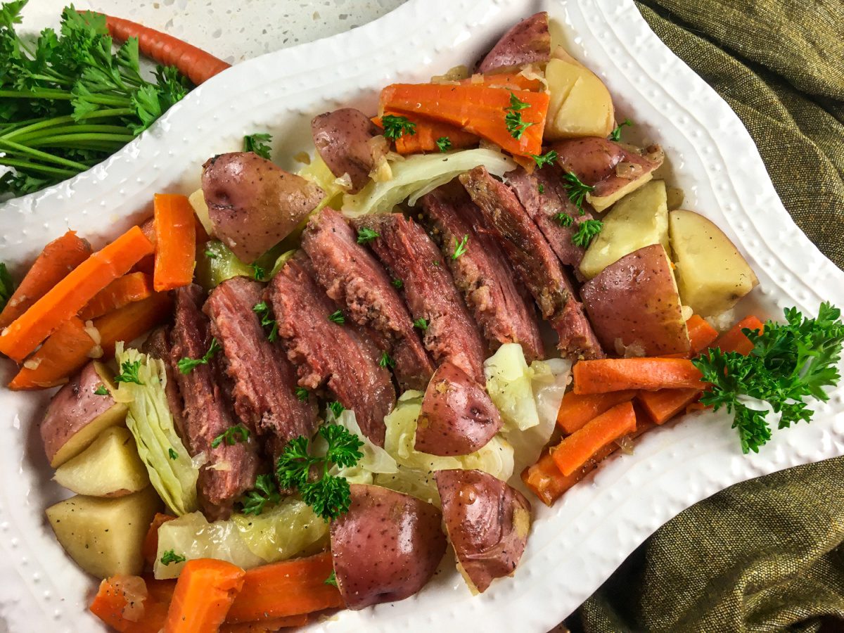 Classic corned beef and cabbage made in the Instant Pot