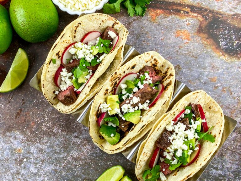 Sizzling Street-Style Steak Tacos with Creamy Cilantro Lime Crema