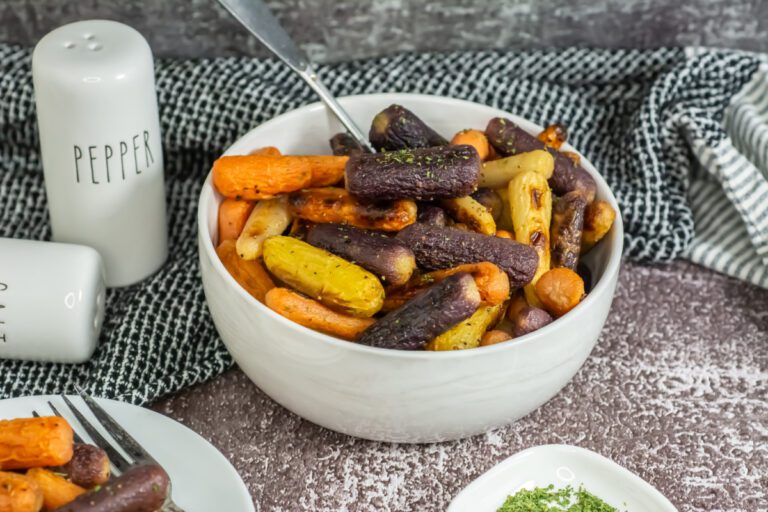 Perfectly roasted carrots in a bowl