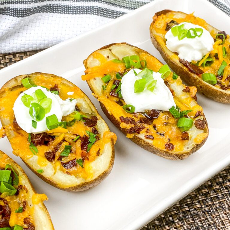 lassic Potato Skins with sour cream and green onions
