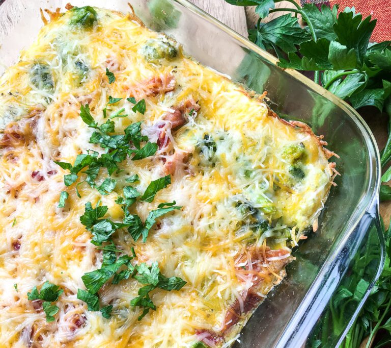 Broccoli Bacon Cheddar breakfast casserole