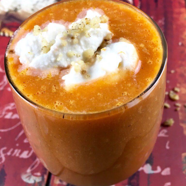 Carrot Cake Smoothie with Coconut Whipped Cream