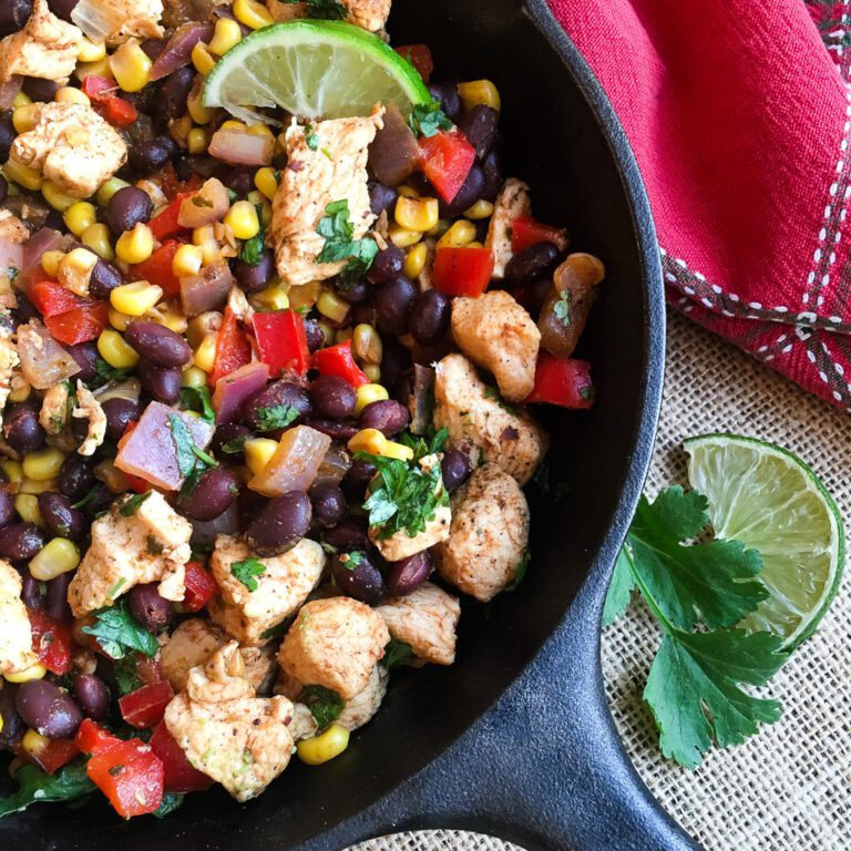 Chicken Black Bean Burrito Skillet