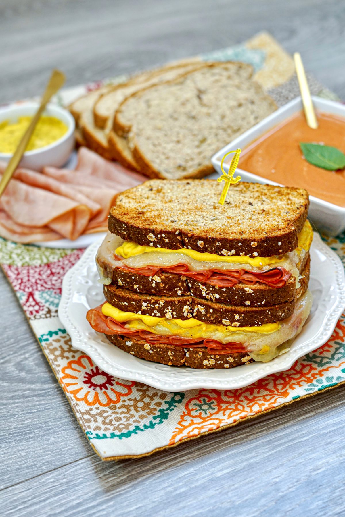 Air Fryer Ham and Swiss Sandwich