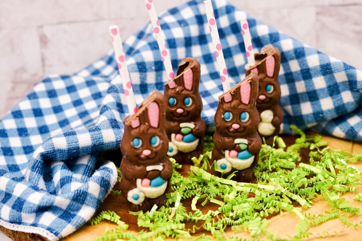 Chocolate cocktail in chocolate Easter bunny