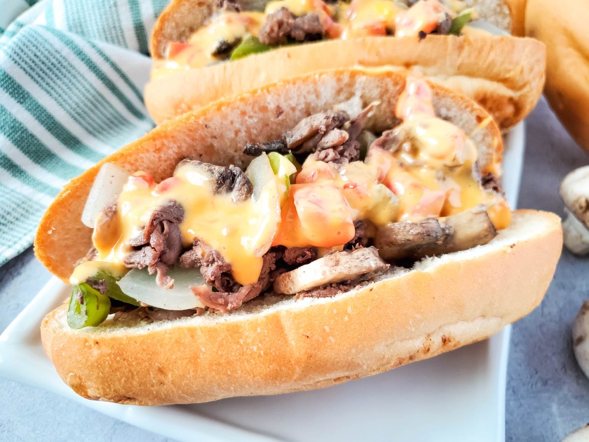 Queso Cheesesteak sandwiches