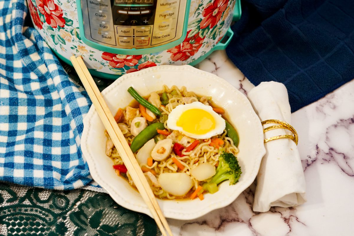 Budget friendly Chicken Ramen made in the instant pot in 20 minutes