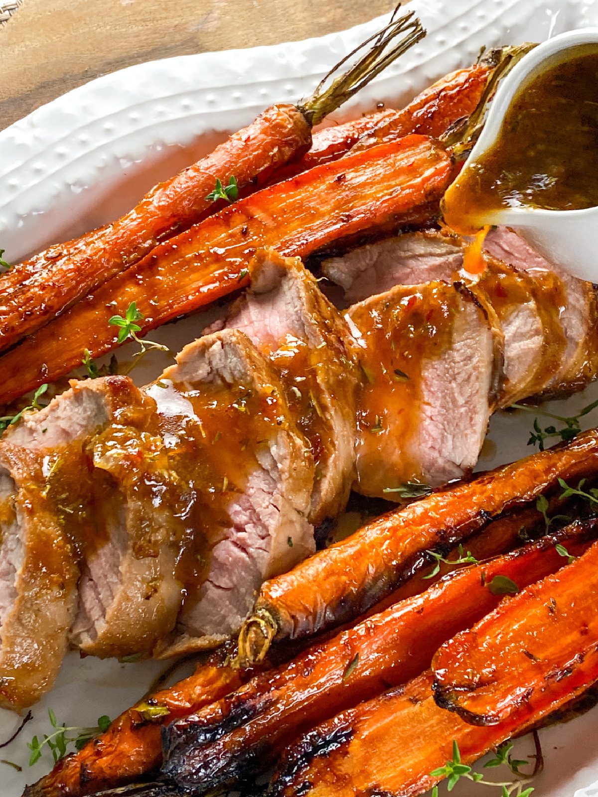 Orange Chili Glazed pork tenderloin made in the air fryer