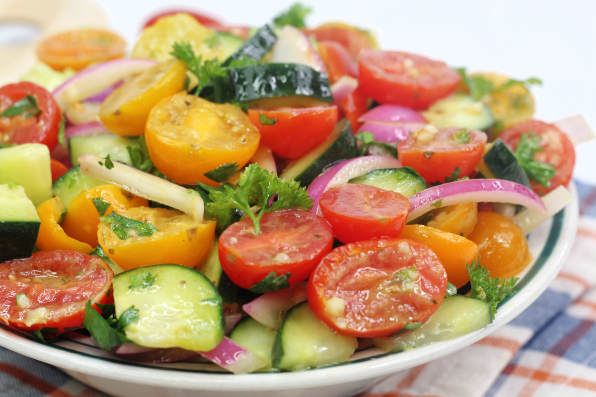 marinated tomato cucumber salad