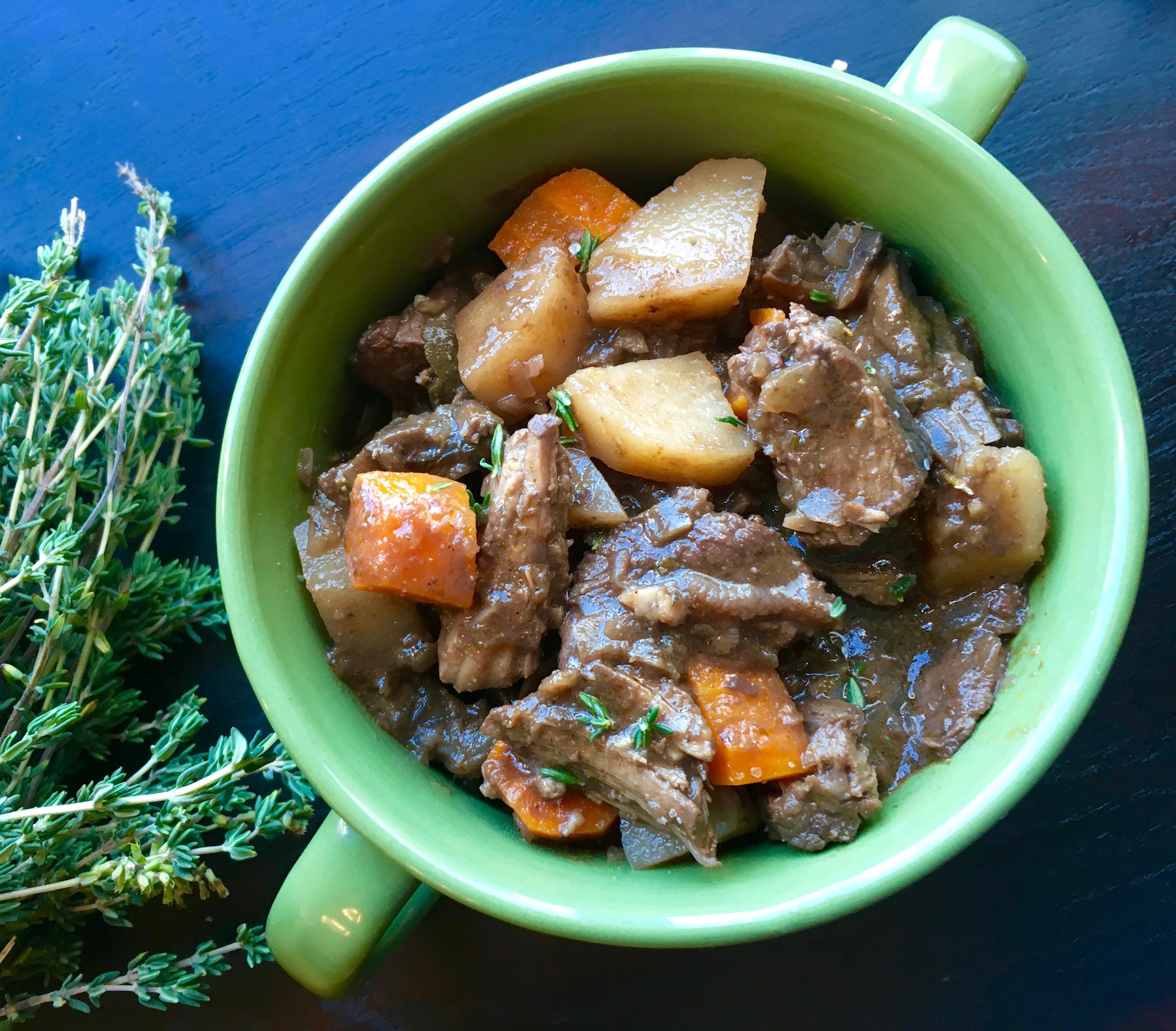 Classic beef stew with red wine